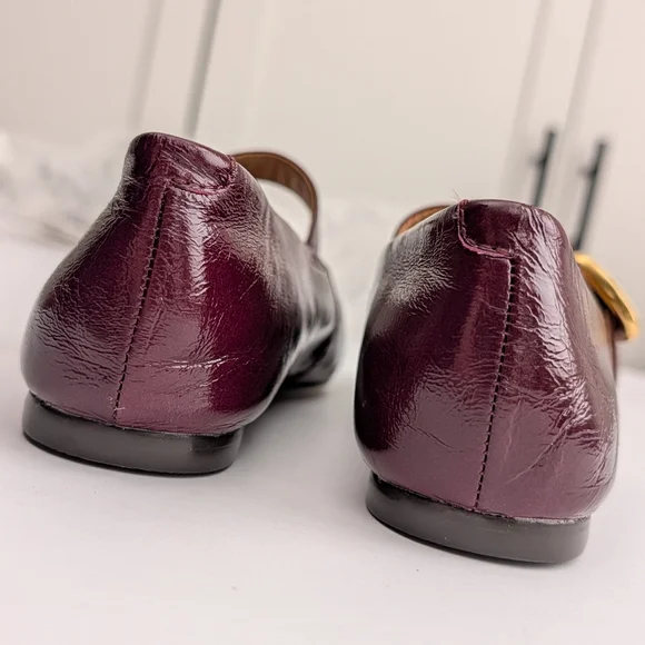 Madewell The Remy Mary Jane Flats Deep Plum Women's 7.5 Leather Shoes - Picture 6 of 8